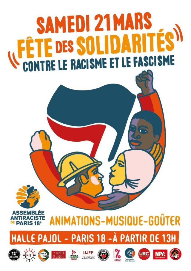 Samedi 21 mars, fête des solidarités, animations, musique, goûter.